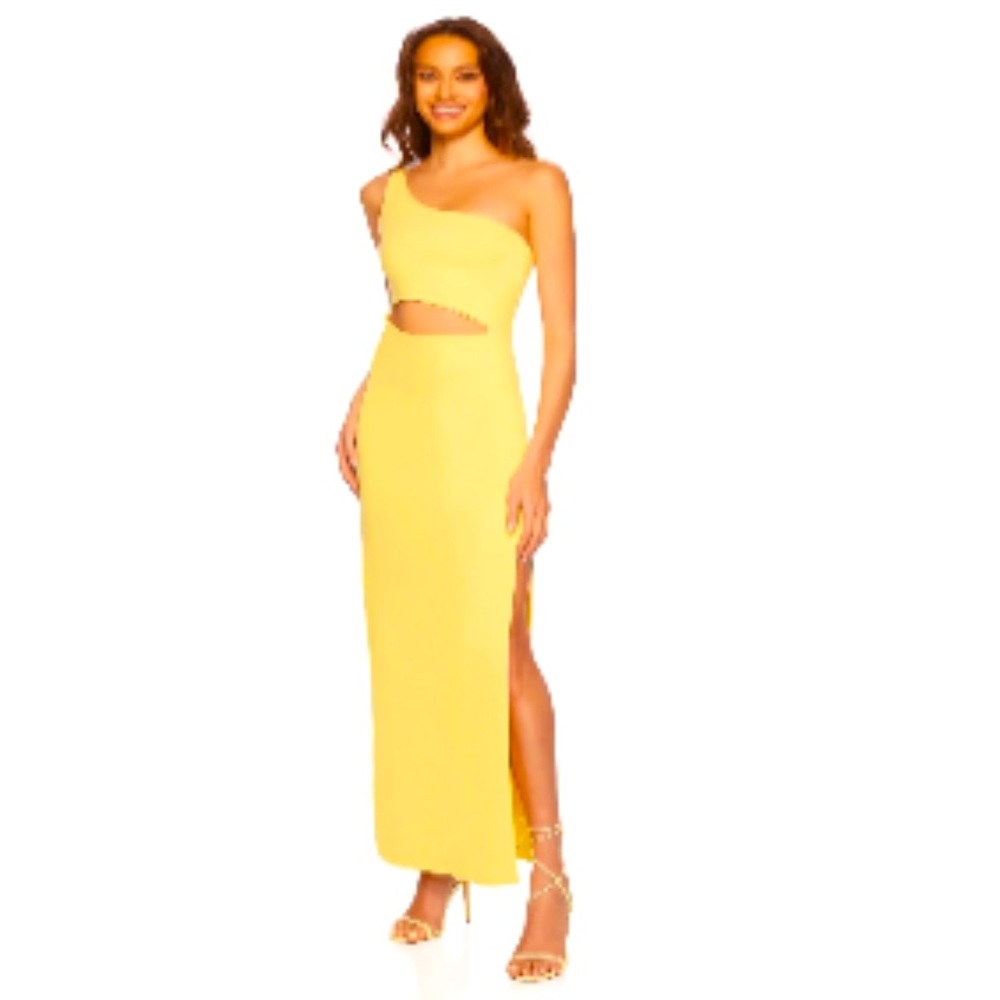 NWT Susana Monaco Elegant Yellow One-Shoulder Dress - Lemon 🍋 zest SZ M